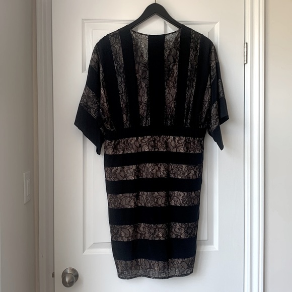 BCBGMaxAzria Habor Black & Nude Lace Dress - Picture 2 of 7